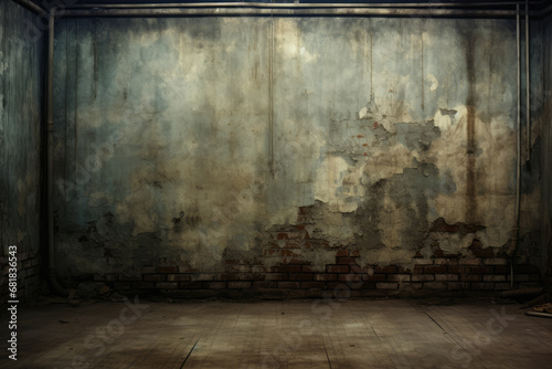Photo of old grunge weathered empty wall interior