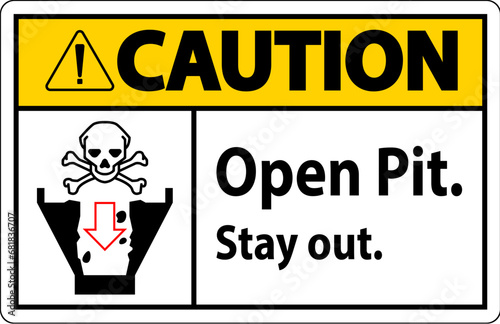 Caution Sign Open Pit, Stay Out