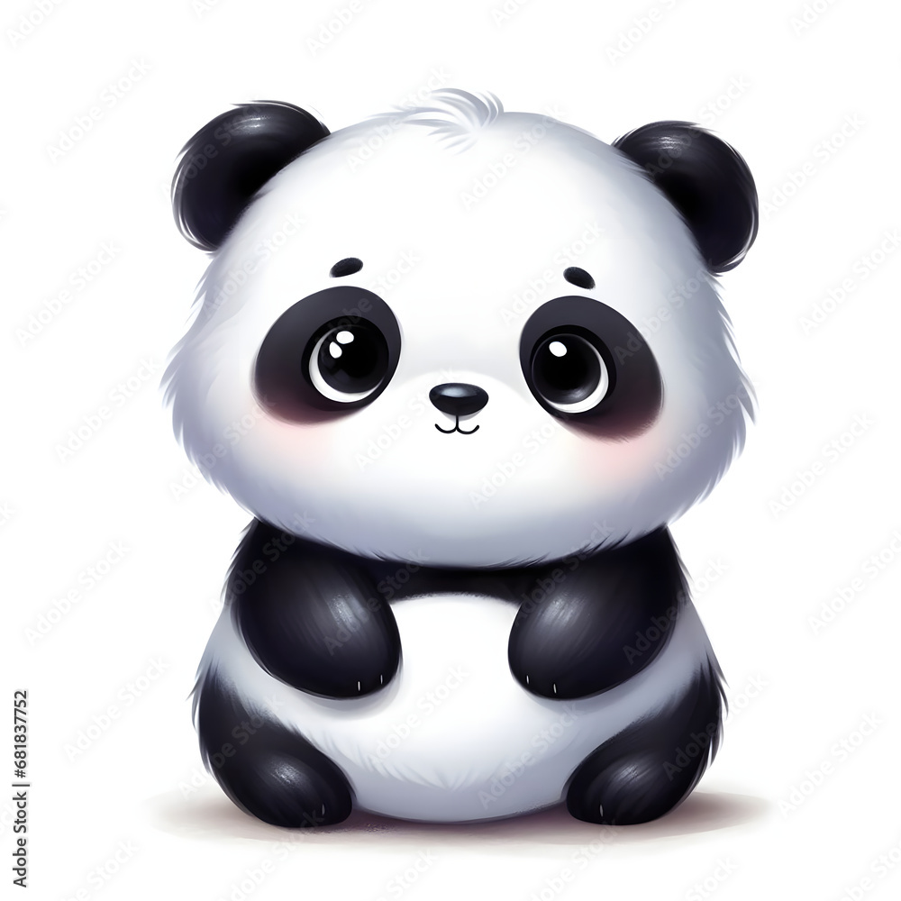 Cute panda isolated on white background. Cartoon vector illustration. Cute panda isolated on white background. Cartoon vector illustration.