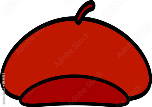 シンプルなベレー帽のイラスト