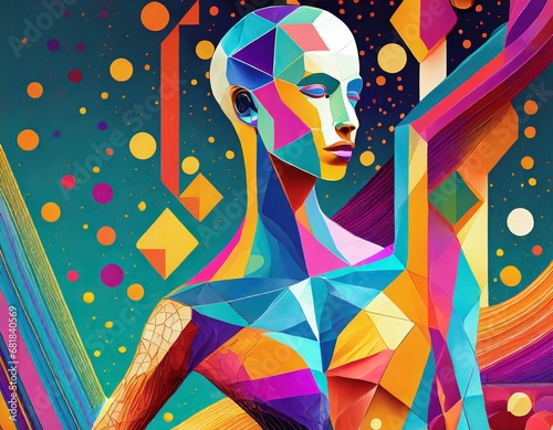 Concepto de Inteligencia Artificial imaginando y creando arte