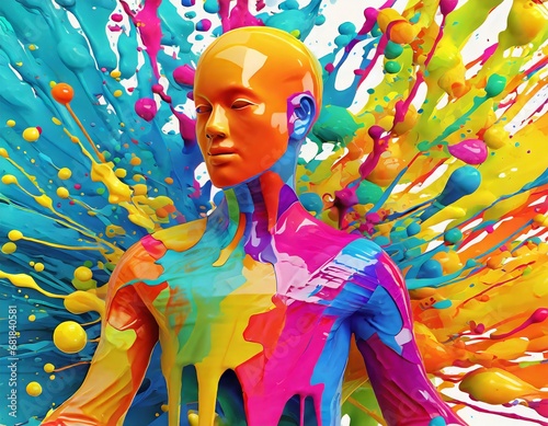 Concepto de Inteligencia Artificial imaginando y creando arte