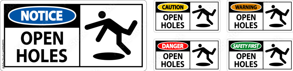 Danger Sign Open Holes