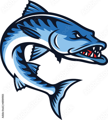 Illustration of Aggressive Barracuda Fish photo