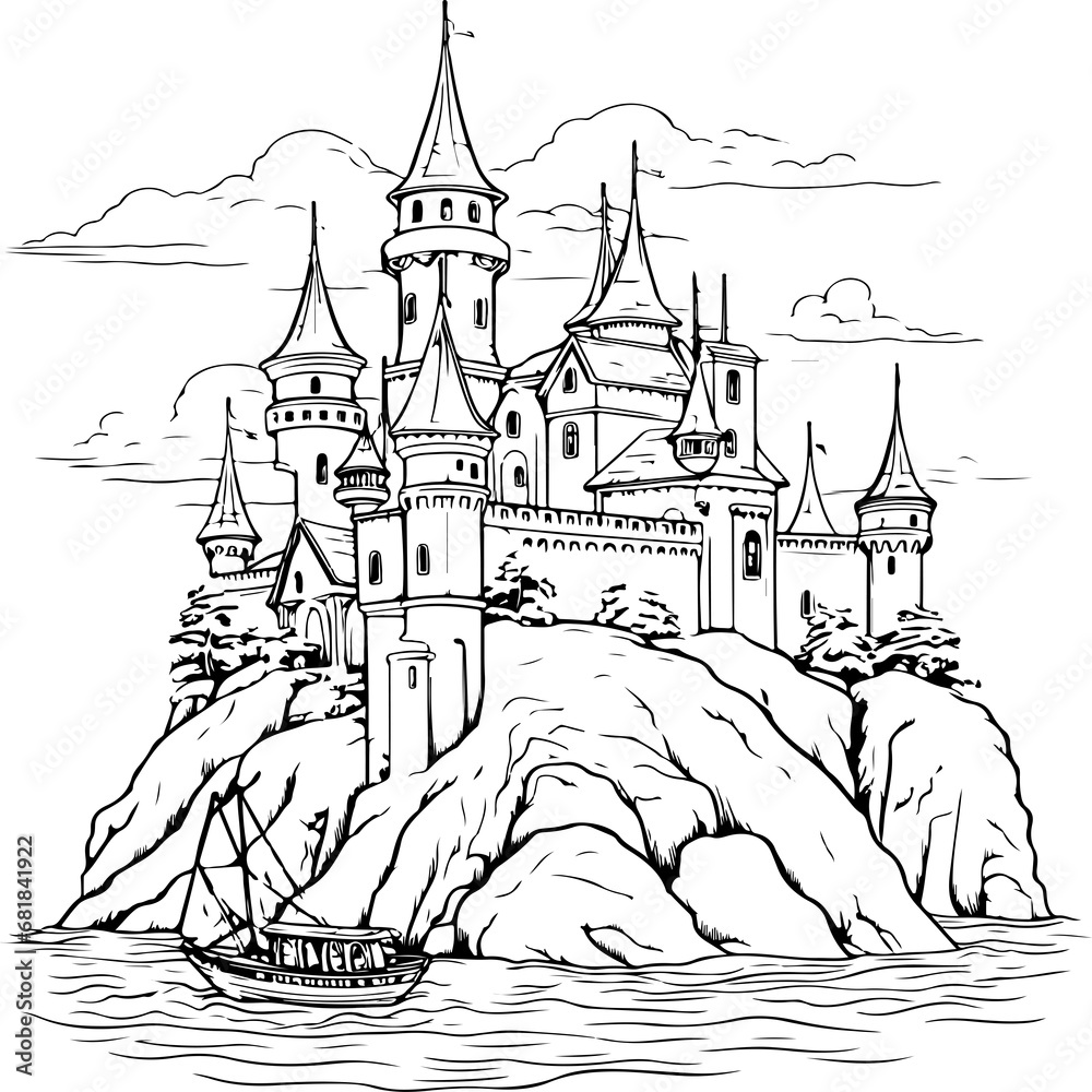 fairy tales castle coloring page