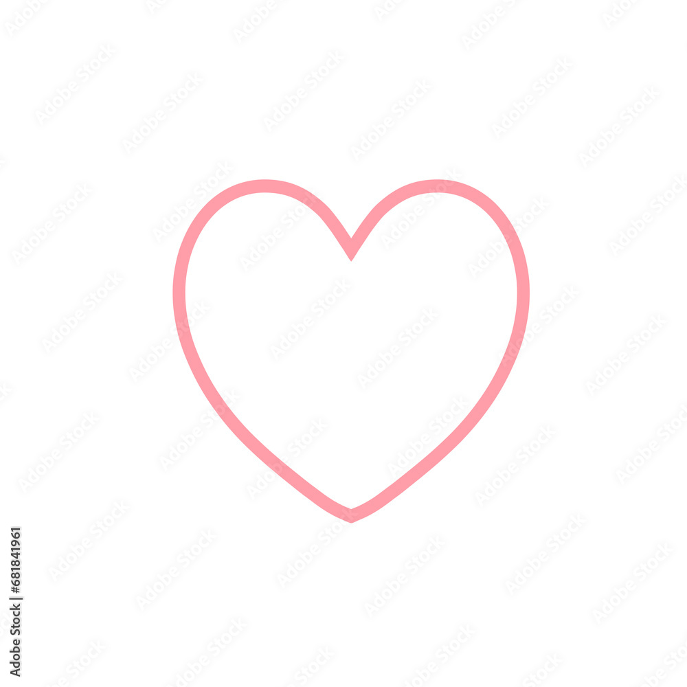 Pink heart outline