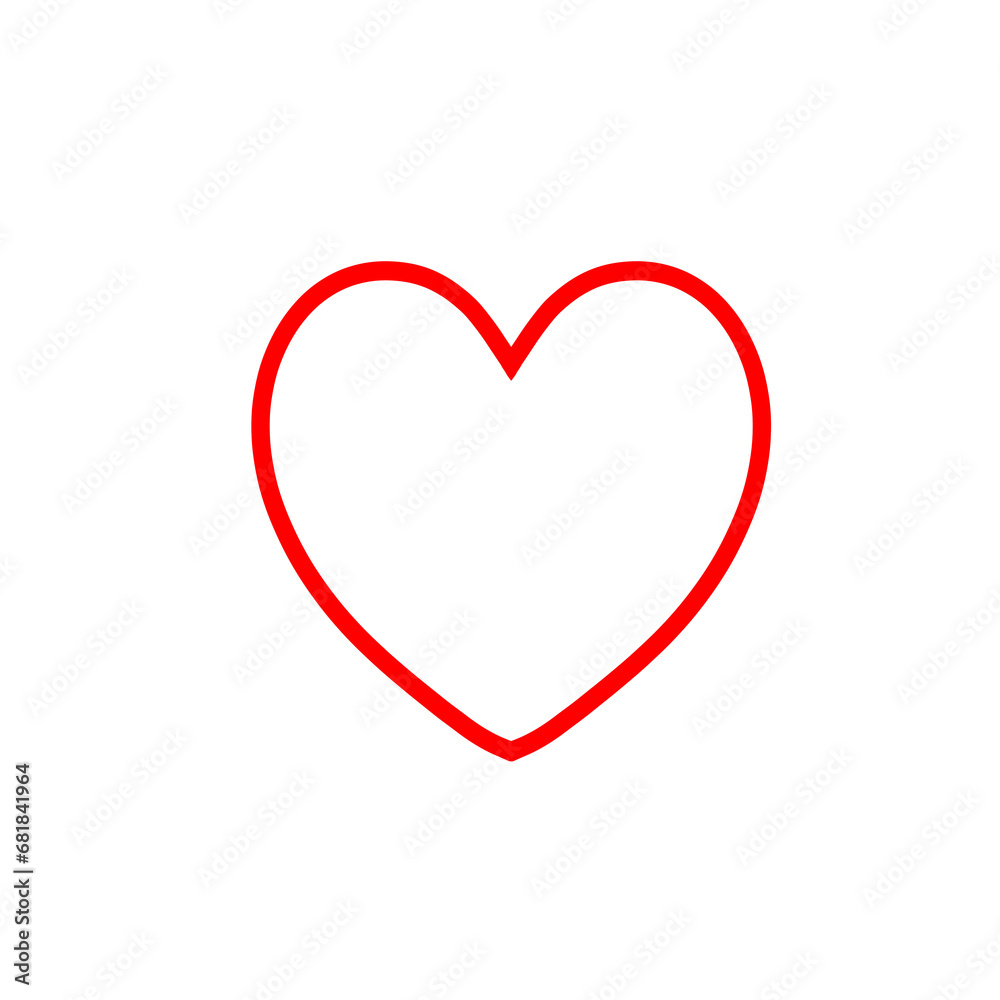 Red outline heart icon