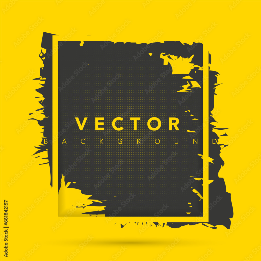 Grunge backgrounds. Brush black paint ink stroke over square frame. Vector illustration Grunge backgrounds. Brush black paint ink stroke over square frame. Vector illustration
