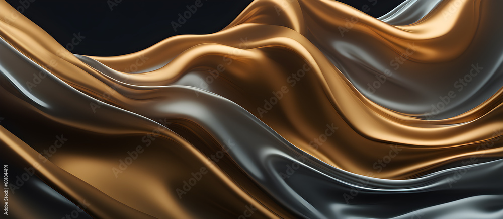 Abstract Golden Wave Design Digital Background Graphic Banner Website Poster Ads Gift Card Template