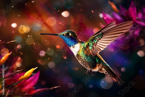 Swift Hummingbird flying. Nature color small. Generate Ai © juliars