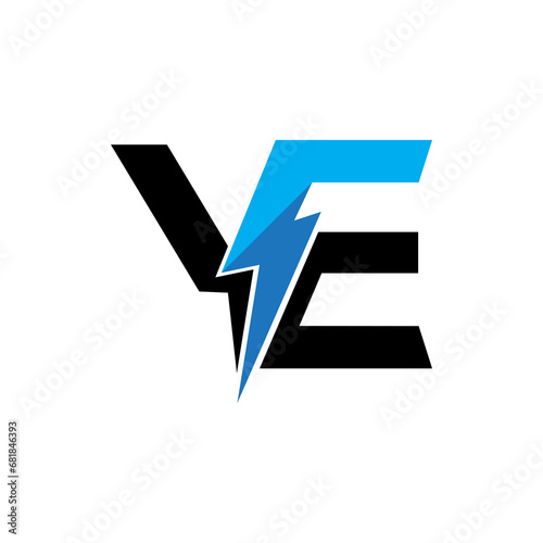 The image is a logo design featuring the letters Y and E in a graphic style, representing an electric business
