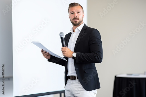 Speaker at Event with Microphone