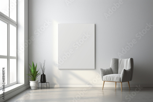 インテリア背景のモックアップフレーム,Mock-up frame of interior background,Generative AI