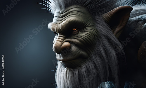Ugly Troll Portrait Background Image Digital Photography Banner Website Poster Halloween Card Template