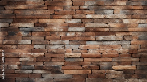 A rustic brick wall texture with natural color variations