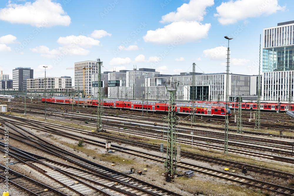 tracks near the main train station in Munich, Germany