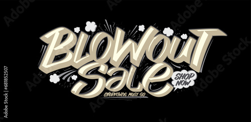 Blowout sale poster design template