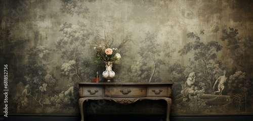 A textured wallpaper with a vintage look.