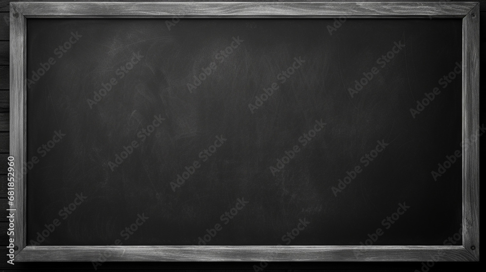 Black board hanging on wall. Generative AI Black board hanging on wall. Generative AI