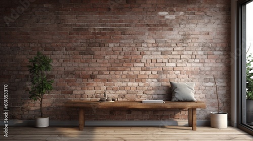 A wall with a classic, red brick texture and natural variations