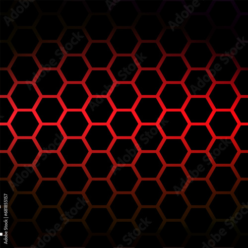 Abstract hexagonal pattern with red background. modern geometric shapes web banner design You can use it for cover templates, posters, flyers, print ads. Vector illustration