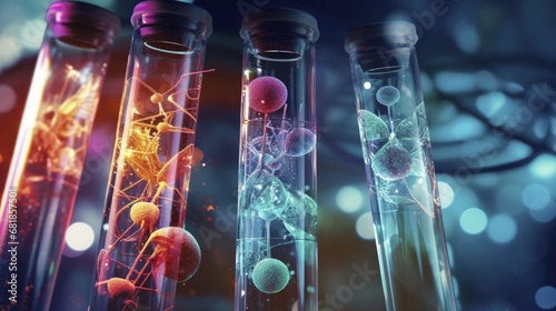 Synthetic biology advanced biotechnology innovative genetic engineering custom organisms futuristic photo