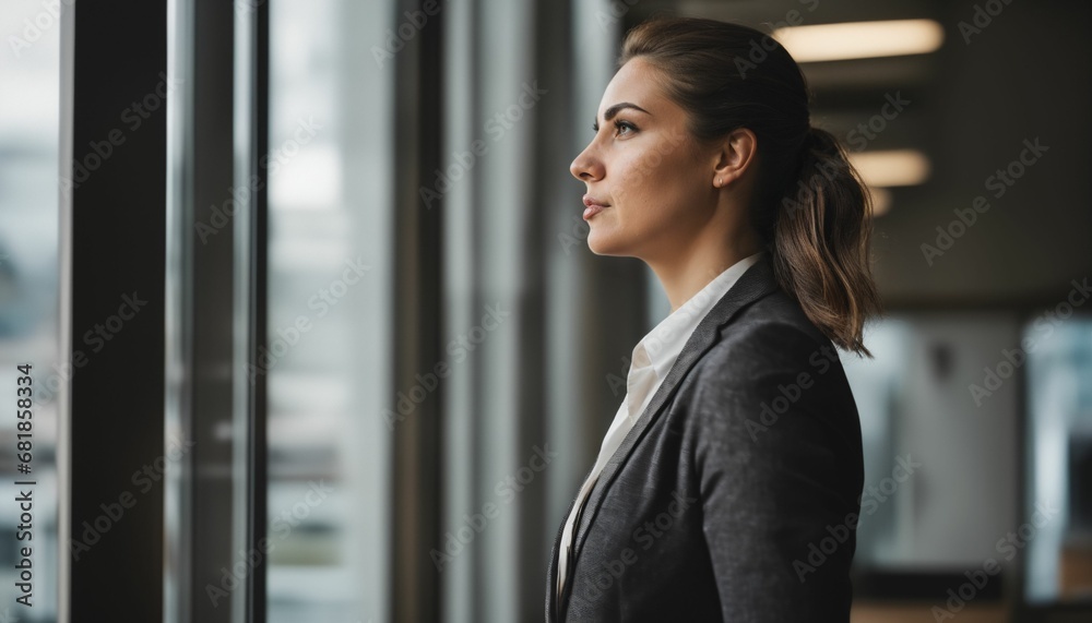 Portrait of a businesswoman in a bright office wearing a stylish outfit Portrait of a businesswoman in a bright office wearing a stylish outfit