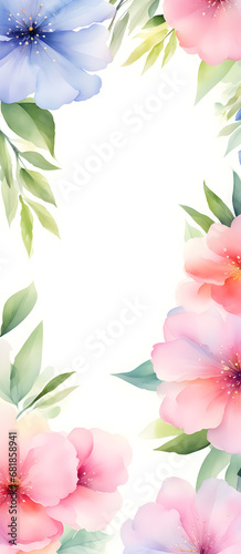 Abstract Watercolor Flower Painting Background Art Illustration Postcard Digital Artwork Banner Website Flyer Ads Gift Card Template