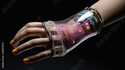 Electronic skin advanced healthcare innovative flexible sensors wearable technology futuristic photo