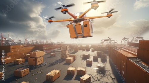 Drone deliveries advanced technology innovative aerial logistics unmanned transportation futuristic