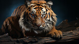 tiger on the rock HD 8K wallpaper Stock Photographic Image 