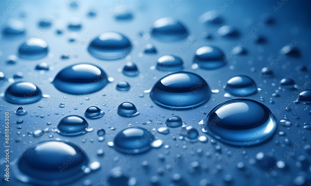 Realistic Waterdrops Macro Photography Fresh Background Image Postcard Artwork Banner Flyer Ads Gift Card Template