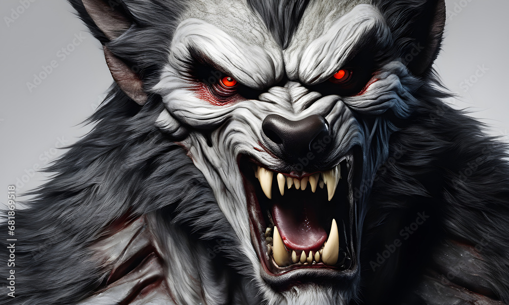 Zombie Werewolf Portrait Background Image Digital Render Banner Website Horror Poster Halloween Card Template Zombie Werewolf Portrait Background Image Digital Render Banner Website Horror Poster Halloween Card Template