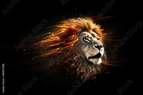 A Regal Lion's Head Emerges from Darkness © Andreas