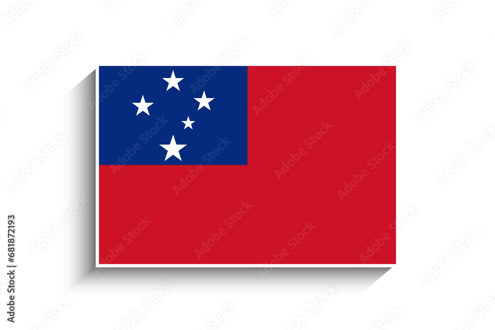 Flat Rectangle Samoa Flag Icon Flat Rectangle Samoa Flag Icon
