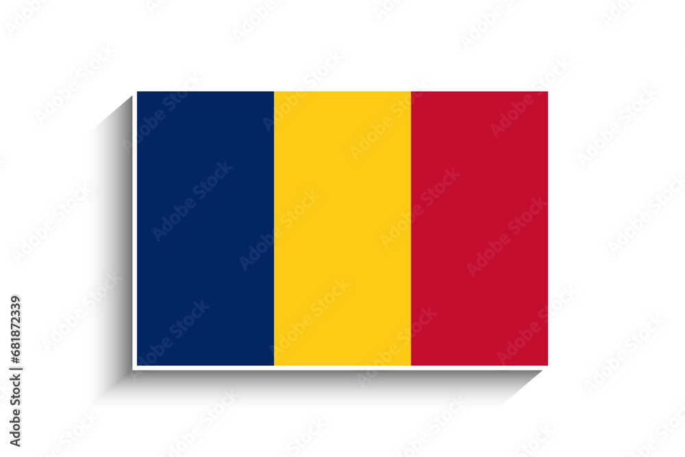 Fototapeta premium Flat Rectangle Chad Flag Icon