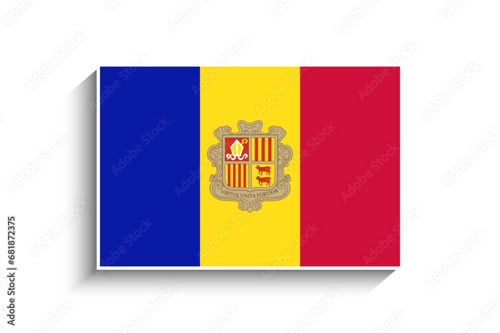 Obraz premium Flat Rectangle Andorra Flag Icon