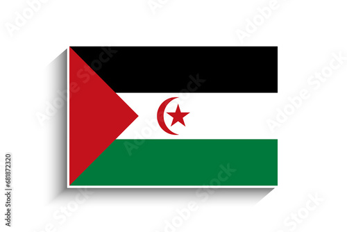 Flat Rectangle Sahrawi Arab Democratic Republic Flag Icon photo