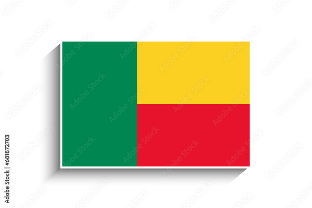 Obraz premium Flat Rectangle Benin Flag Icon