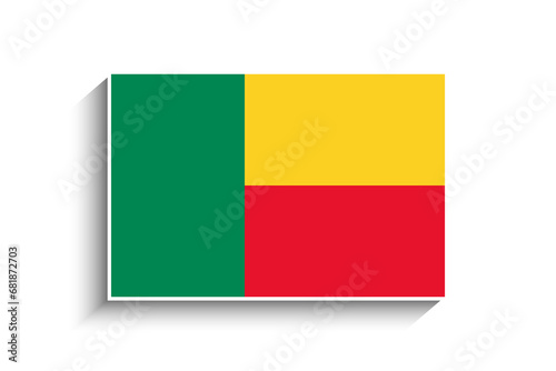 Flat Rectangle Benin Flag Icon