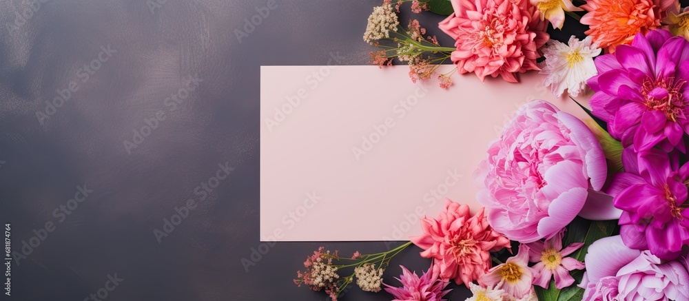 During the summer, nature came alive with the vibrant colors of flowers blooming everywhere, while a paper card adorned with a pink flower served as a beautiful birthday gift symbolizing celebration