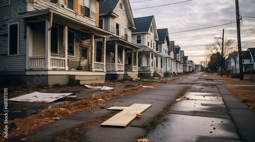 Abandoned neighborhood symbol for burst real estate loans