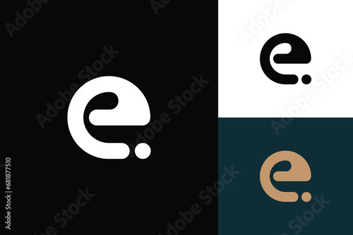 letter e monogram vector logo design photo