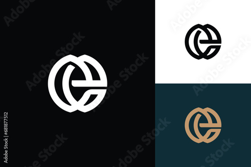 letter e monogram vector logo design