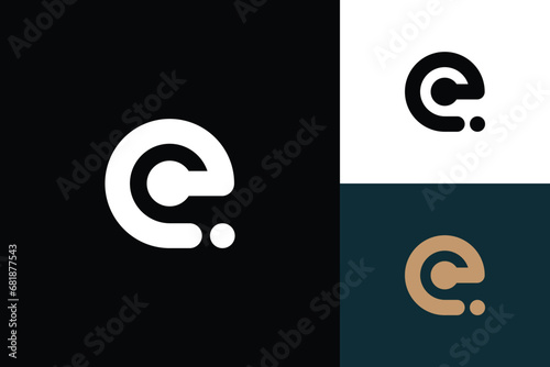 letter e monogram vector logo design