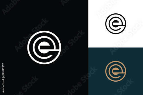 letter e monogram vector logo design