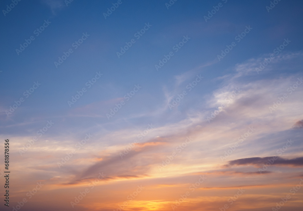 Dramatic sunset sky for nature background