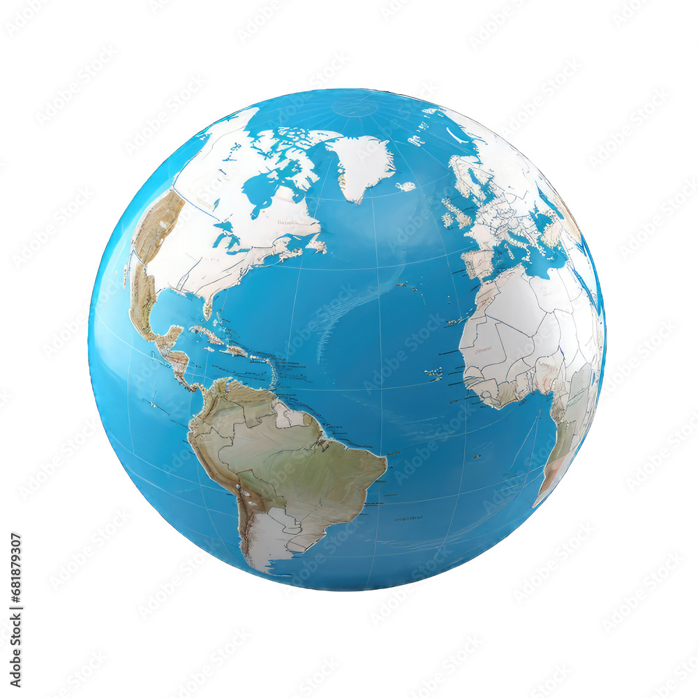 earth planet  PNG globe isolated on white  transparent background
