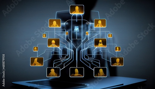 business hierarchy structure relations order subordination members process workflow automation flowchart virtual screen mindmap organigram management scheme implement diagram organisation abstract photo
