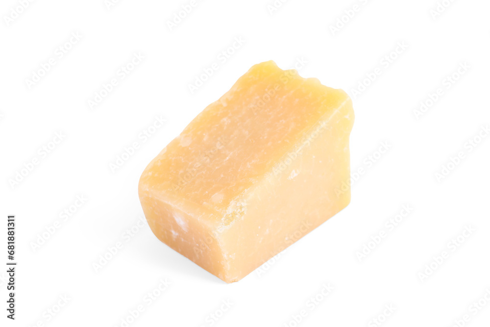Piece of delicious parmesan cheese isolated on white Piece of delicious parmesan cheese isolated on white